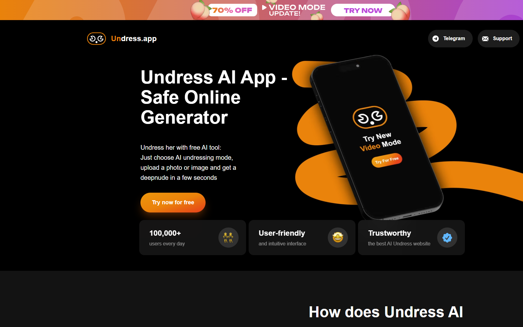 Undress AI homepage & landing experience